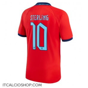 Inghilterra Raheem Sterling #10 Seconda Maglia Mondiali 2022 Manica Corta